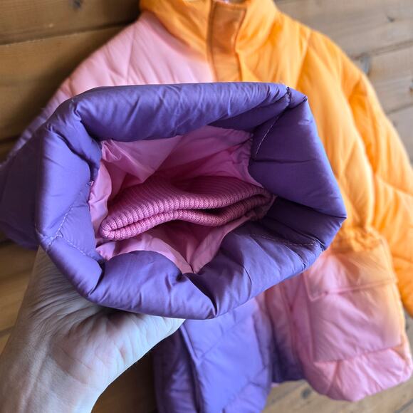 Electric & Rose Aiden Ombre Quilted Jacket NWT L Pink Purple Orange Puffer Coat - Picture 15 of 15